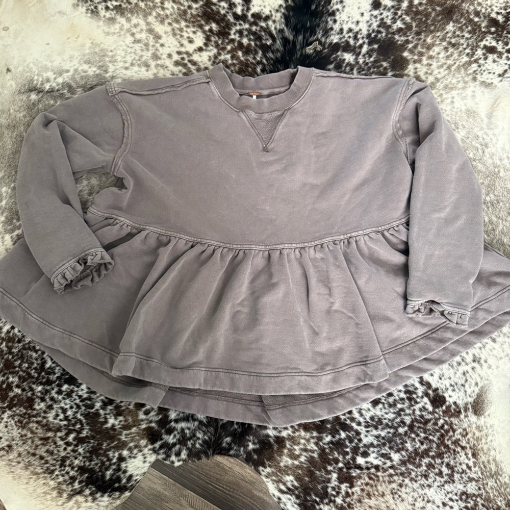 Free People Oversized Peplum Sweatshirt L